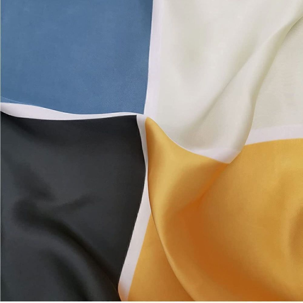 Color Block Silky Scarf   - Picture 5 of 5
